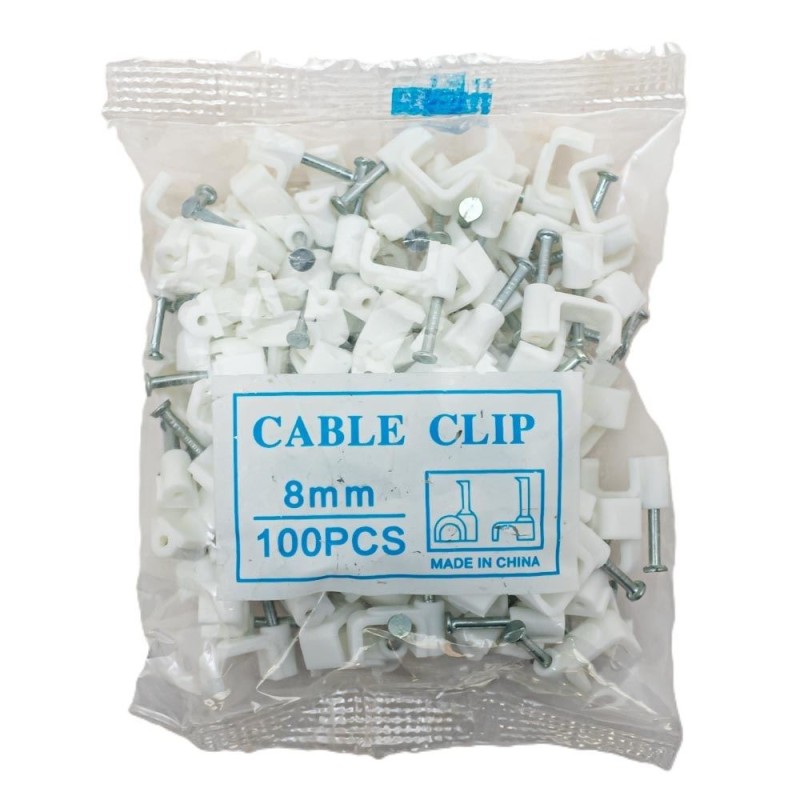 Grampa para cable cuadrado 8mm 100pc