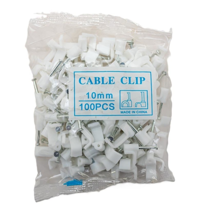 Grampa para cable cuadrado 10mm 100pc