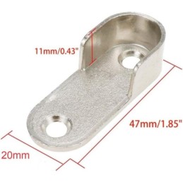 Soporte lateral para caño ovalado 1pc