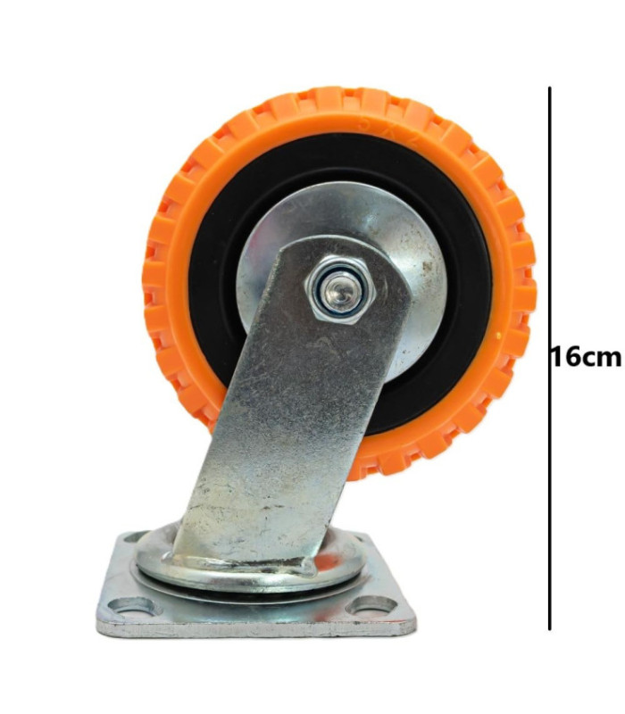 RUEDA NARANJA GIRATORIA 5PULG WYNNS