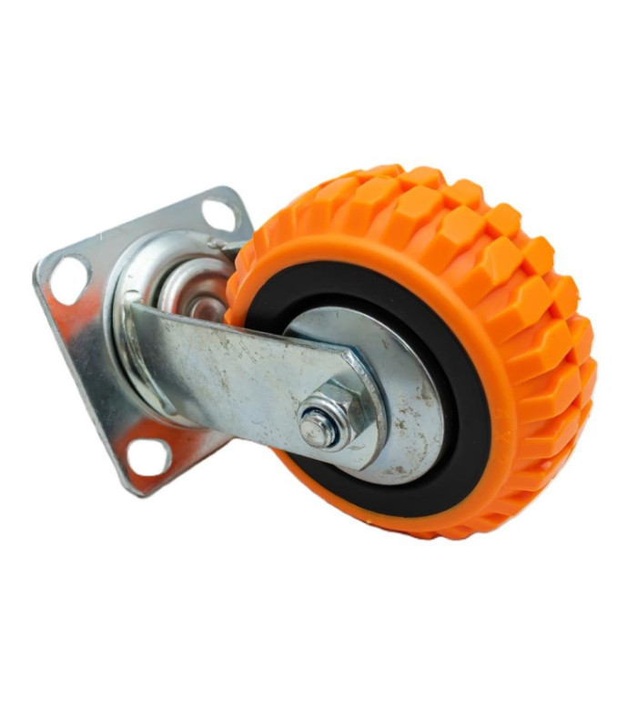 RUEDA NARANJA GIRATORIA 5PULG WYNNS