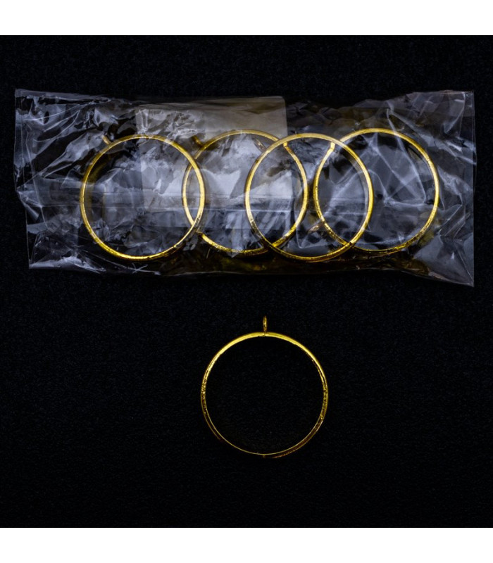 Dije redondo dorado 34x70mm 5pc