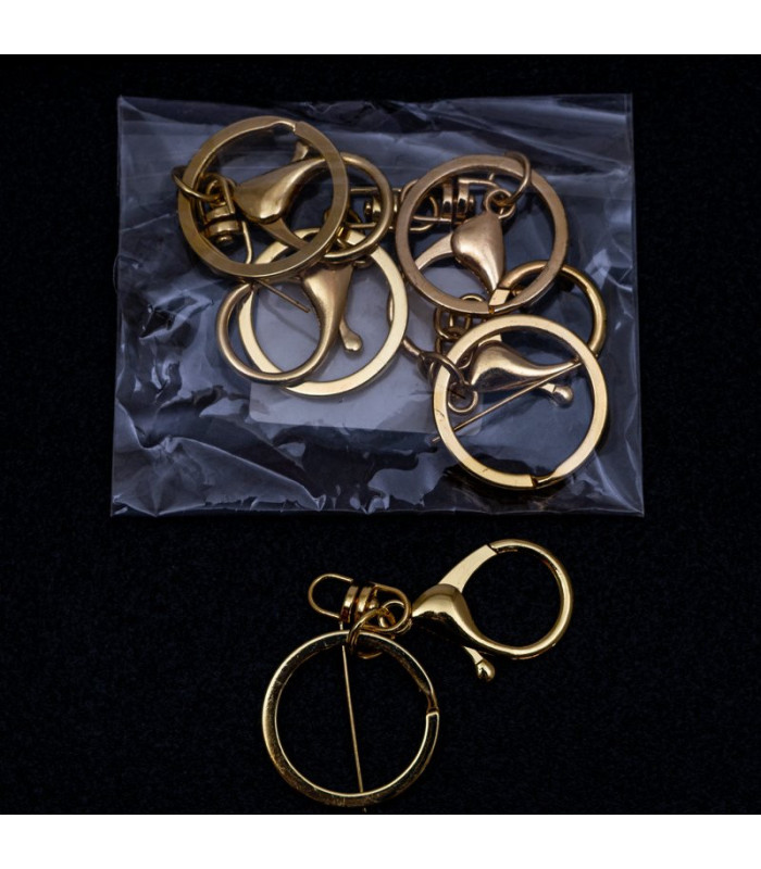 Argolla con gancho dorado 5pc