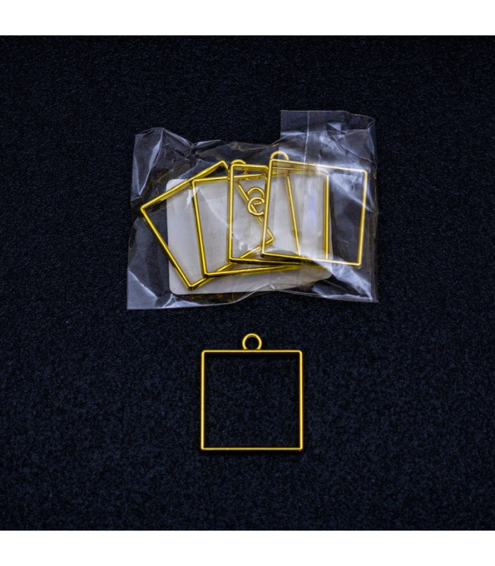 Molde de silicona cuadrado dorado 23mm 5pc