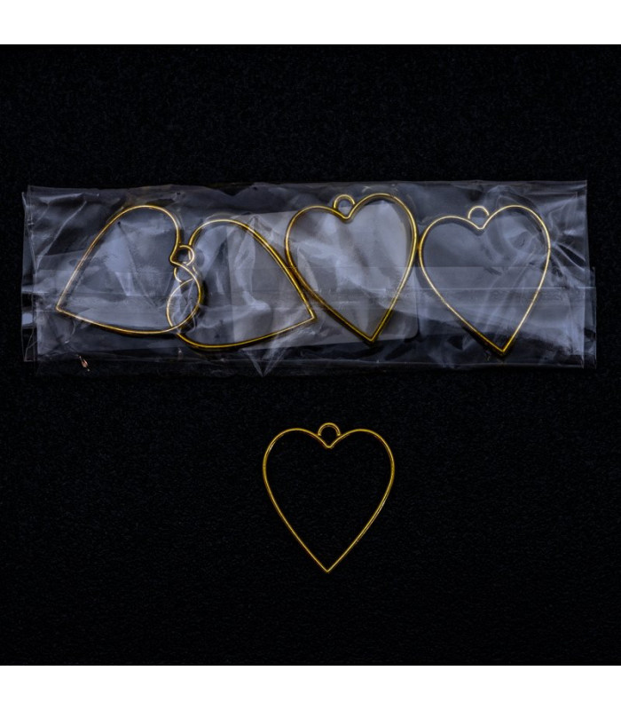 Dije corazon dorado 5pc