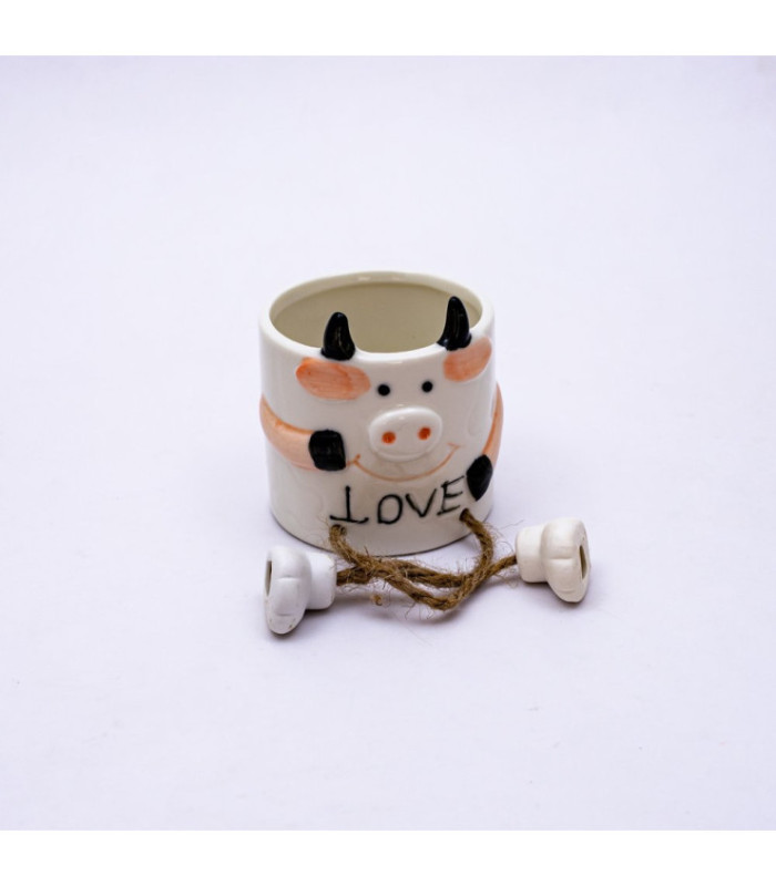 Maceta vaca con patitas 7.7x8cm