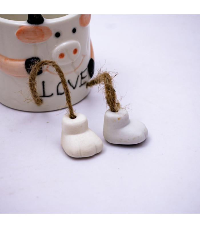 Maceta vaca con patitas 7.7x8cm