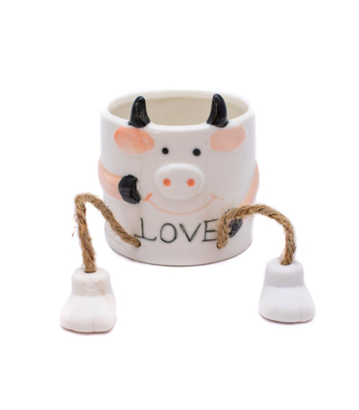 Maceta vaca con patitas 7.7x8cm