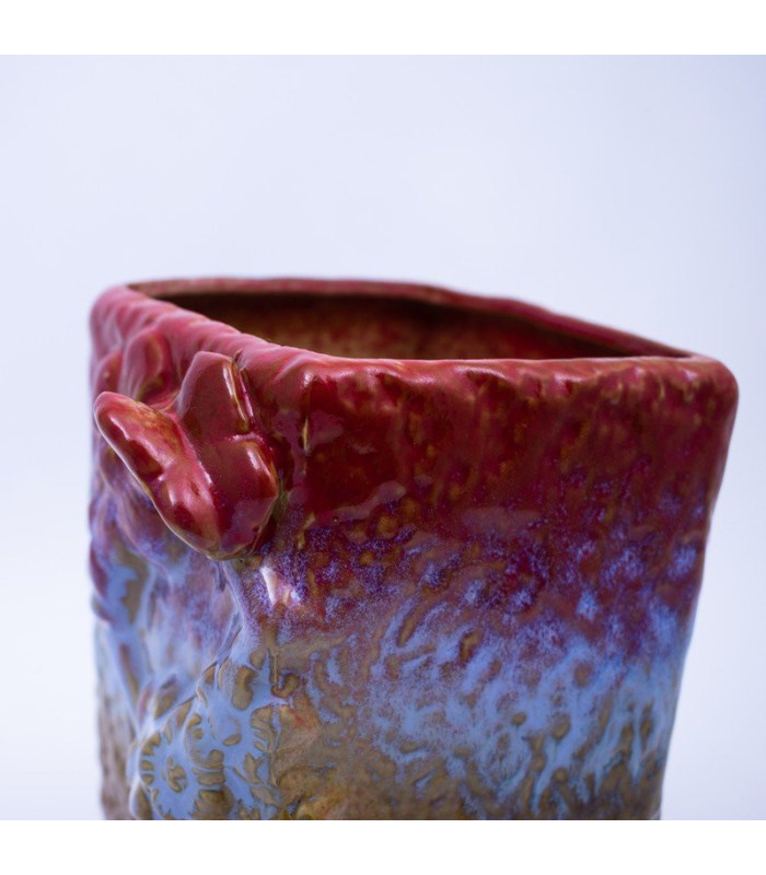 Maceta cuadrado con flores 15x10cm