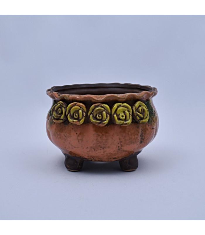 Maceta cantaro con flores 15x7cm