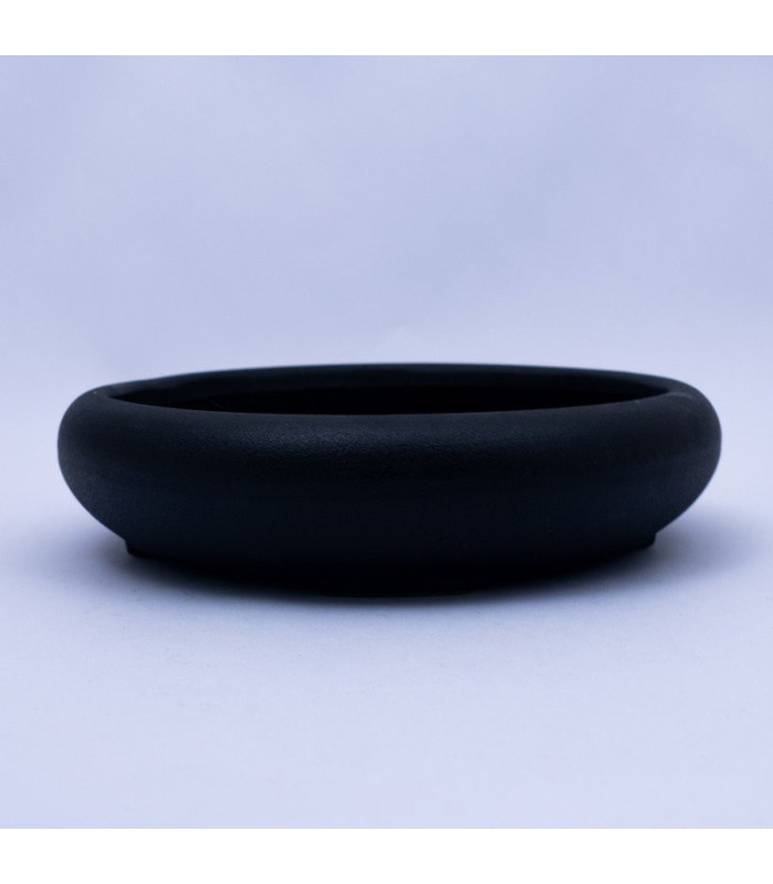 Maceta circular negro aspero 20cm