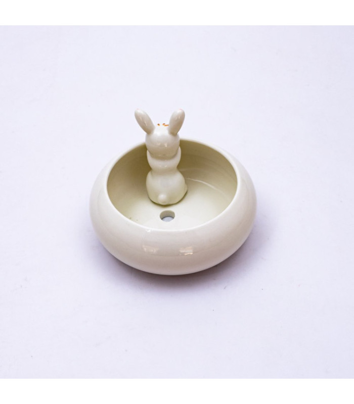 Maceta oval con conejo 10x2cm
