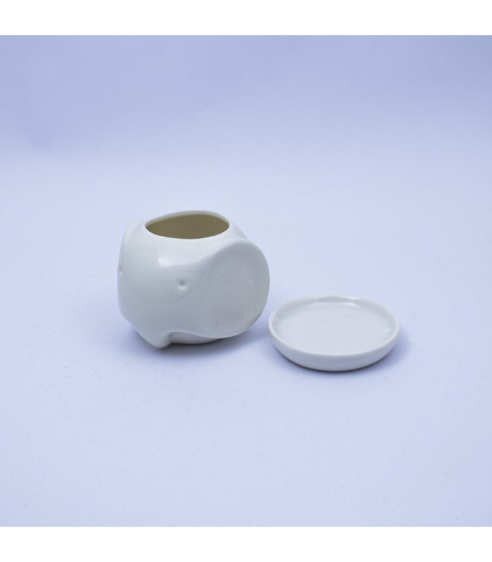 Maceta liso elefante con base 9x6cm