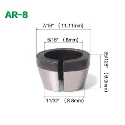 Adaptador para fresadora ar-8 8mm