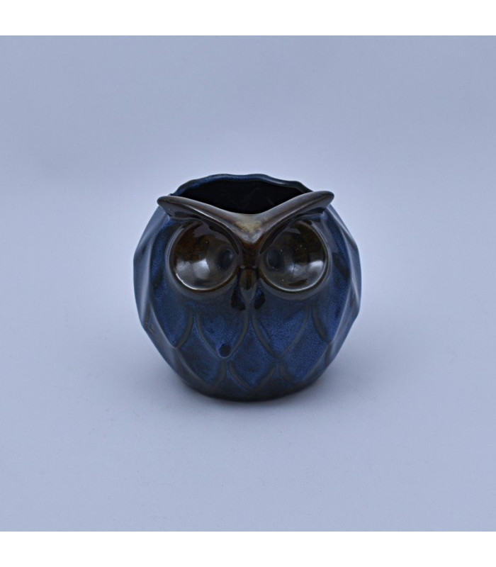 Maceta cristal buho 11.5x11.5cm