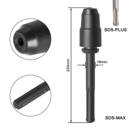 Mandril adaptador sdsmax a sdsplus