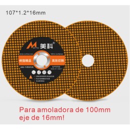 Disco de corte 107x1.2x16mm para metal MYTEC
