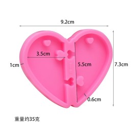 Molde de silicona corazon partido 9.2x7.3cm