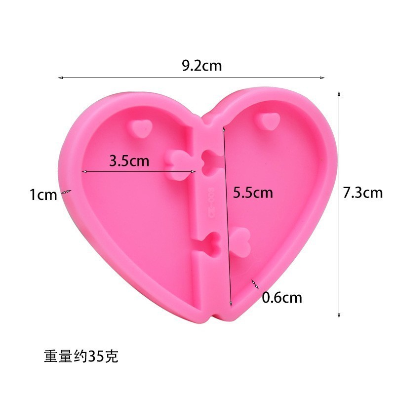 Molde de silicona corazon partido 9.2x7.3cm