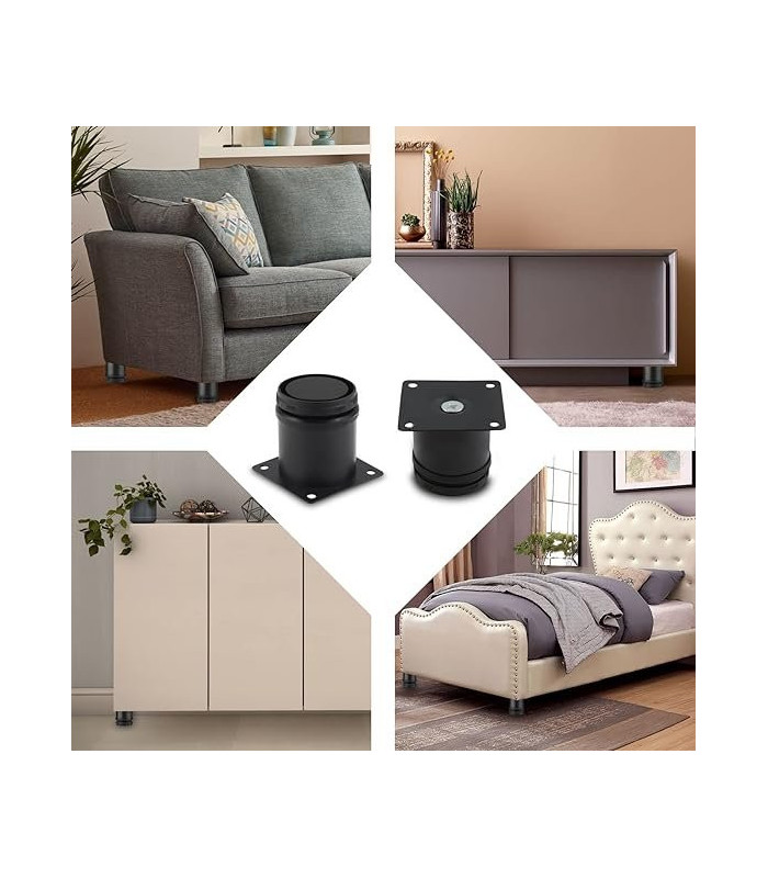 Patita negro de acero inoxidable 50x50