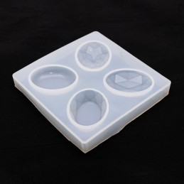 Molde de silicona dijes oval 4 diseños 95x95mm