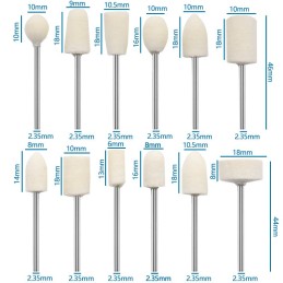 Set de puntas de lana para pulir 12pc