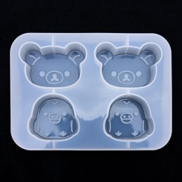 Molde de silicona oso y pollito 16x11.6cm