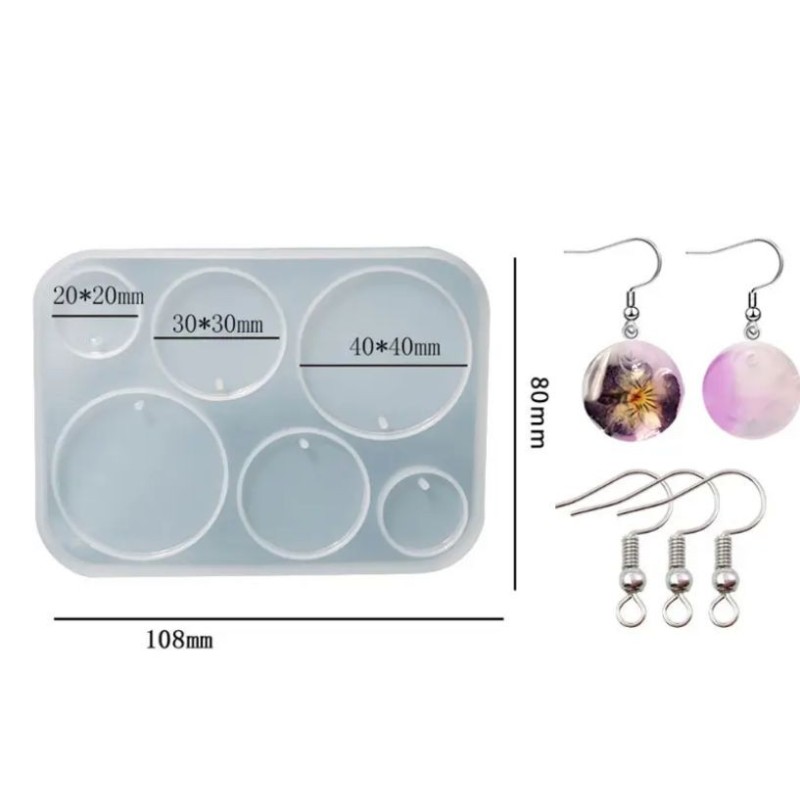 Molde de silicona dijes circulares 80x108mm