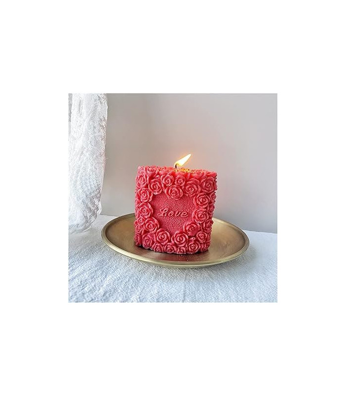 Molde de silicona rosa de san valentin 8x8.5cm