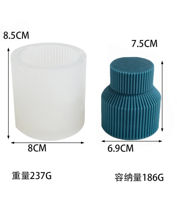 Molde de silicona escalonada con rayas 8x8.5cm