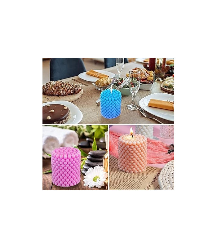 Molde de silicona vela cilindrico de burbujas 7.5