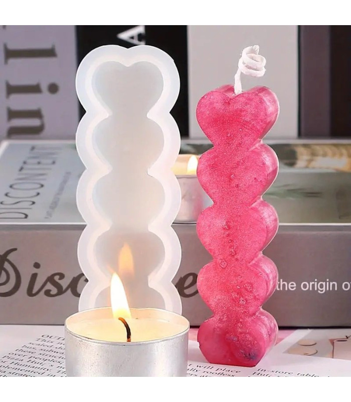 Molde de silicona bara de corazon 32x95mm