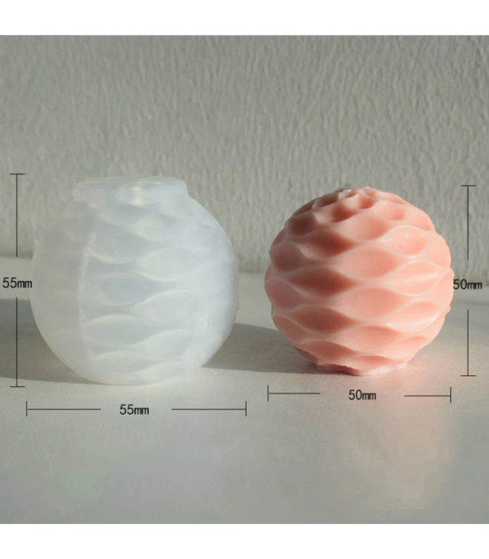 Molde de silicona esfera 5x5.5cm 2pc