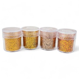 Glitter mix gama dorada 4pc