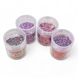 Glitter mix gama lila 4pc