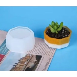 Molde de silicona pote octagonal 44x46.5mm
