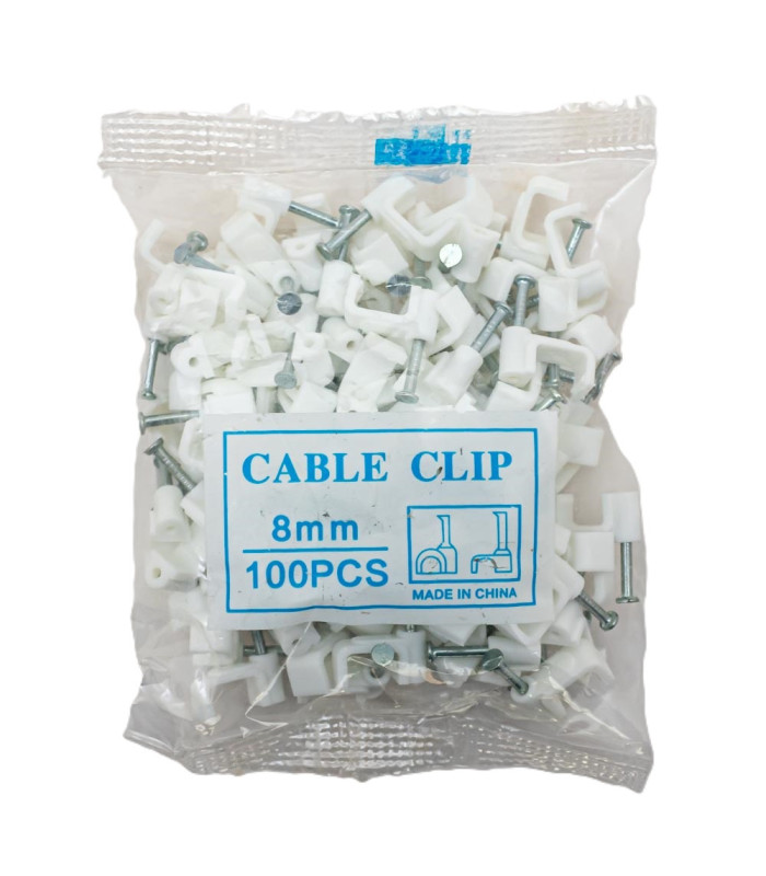 Grampa para cable cuadrado 8mm 100pc