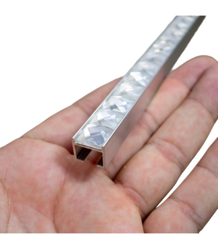 Perfil de aluminio con strass 2.44mt
