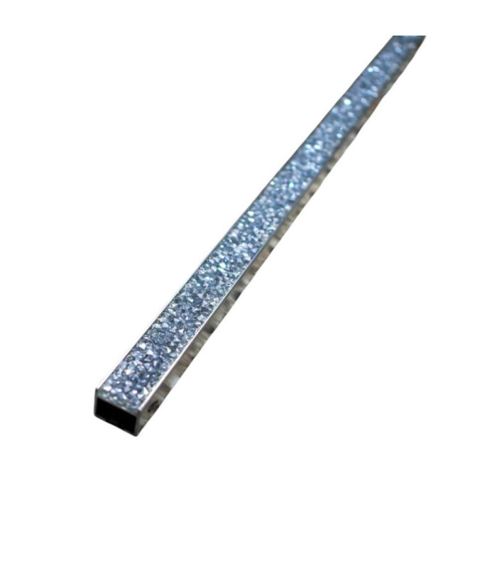 Perfil de aluminio con piedras plata 2.44mt