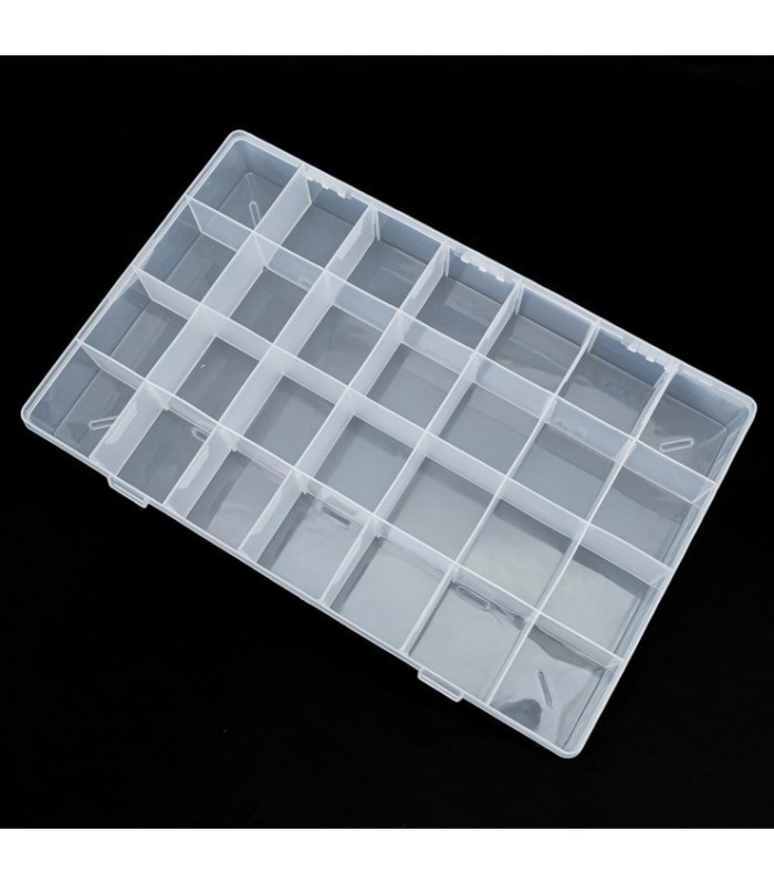Caja 28 compartimientos transparente