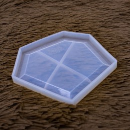 Molde de silicona posavasos hexagono 13.5x12.5cm