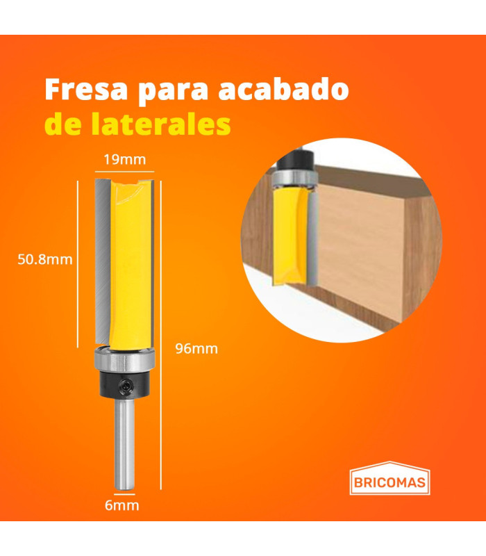 Fresa copiadora con guia 6x19x50.8mm