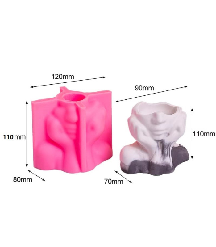 MOLDE S. MACETA ROSTRO POSADO EN SUS MANOS