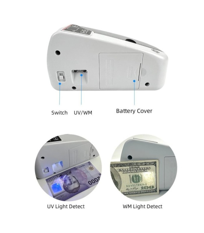 MAQUINA CONTADOR BILLETE A PILA Y 220V