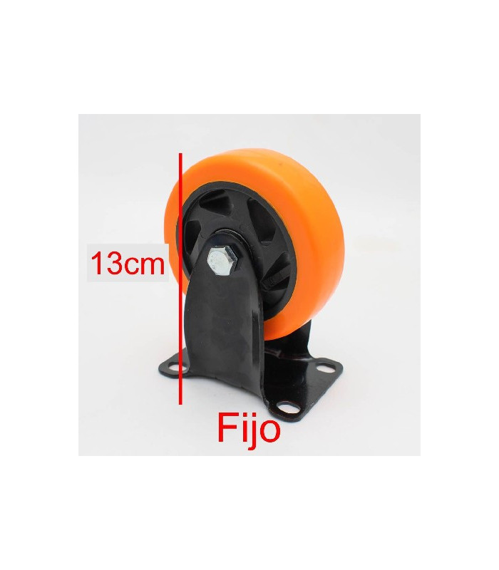 RUEDA 13CM NARANJA FIJO