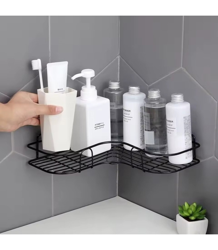 Estante esquinero negro