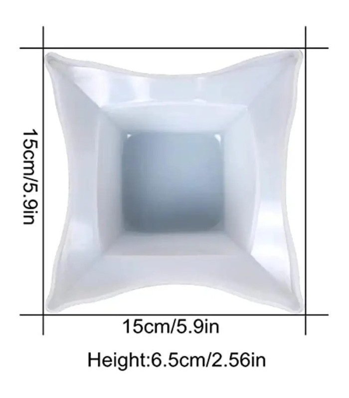 Molde de silicona pote cuadrado con ondas 150x150m