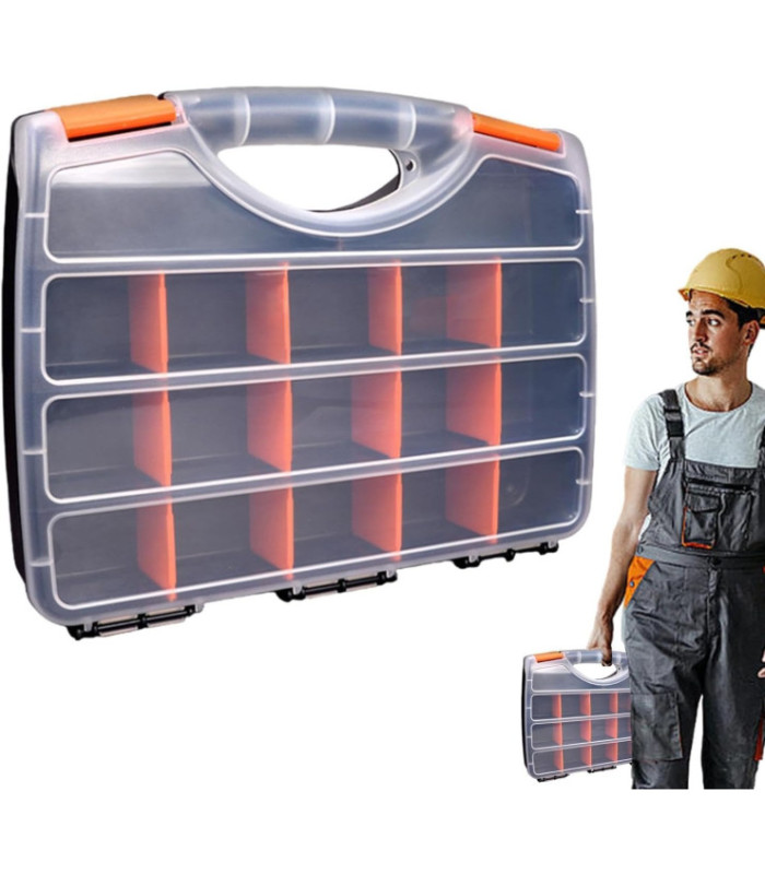 Caja organizador con manija 15 compartimientos