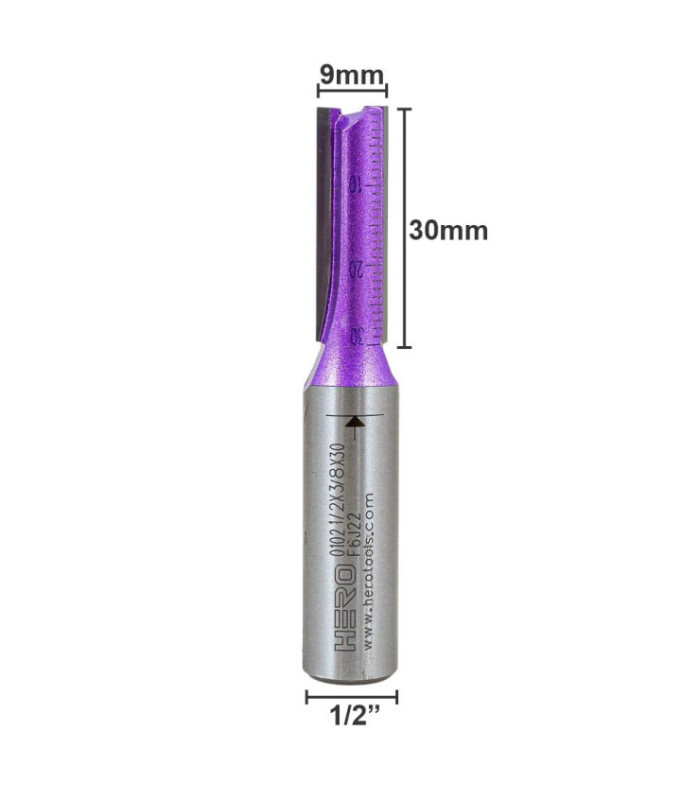 Fresa HERO recto 1/2x3/8x30mm