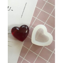 Molde de silicona corazon 3d 80x65x40mm